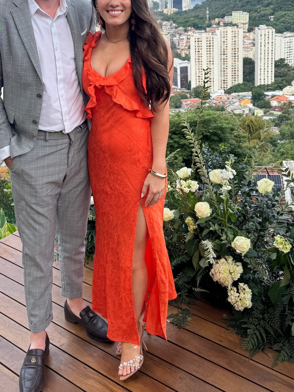 Orange Wedding Guest Dress XS